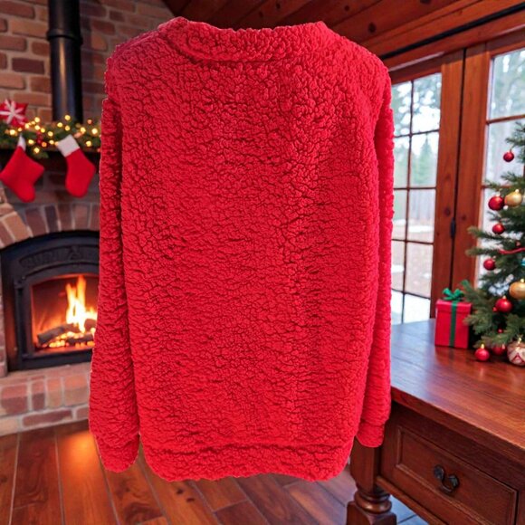 Kristin Nicole "Calories Don't Count at Christmas", Red Fluffy Sweater Sz 2X - Picture 3 of 4